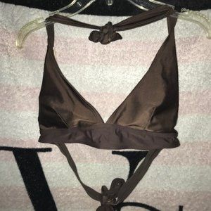 Marina West U.S.A. Brown Halter Bikini Top (only)
